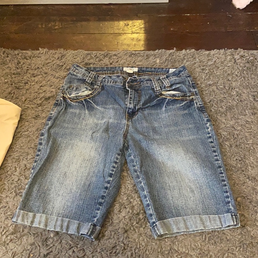 long jean shorts